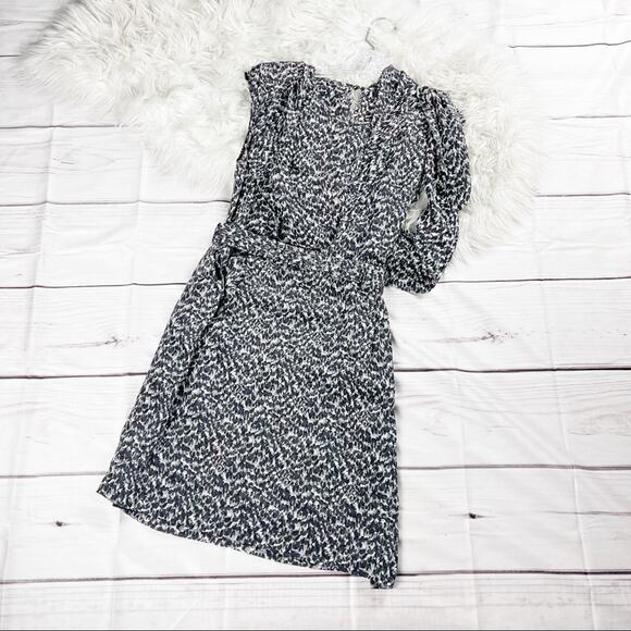 Sita Murt Silk Abstract Dress with a Draping Neckline and Cord. Belt Size 8 - Picture 1 of 6